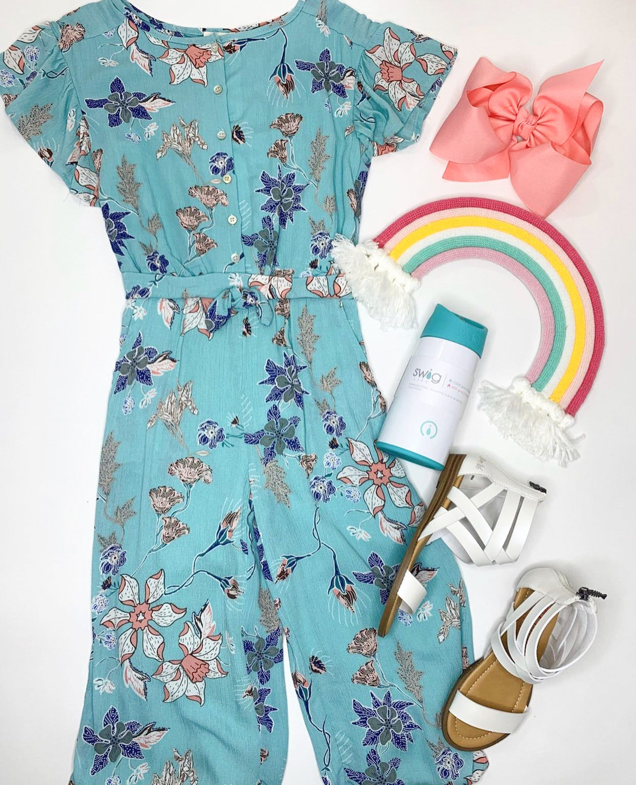 Jessica Simpson Aqua Floral Romper