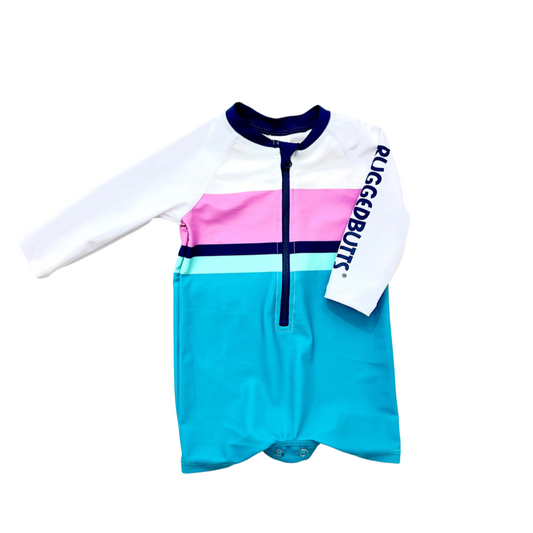 RuggedButts 'Aqua Colorblock' Rashguard Bodysuit