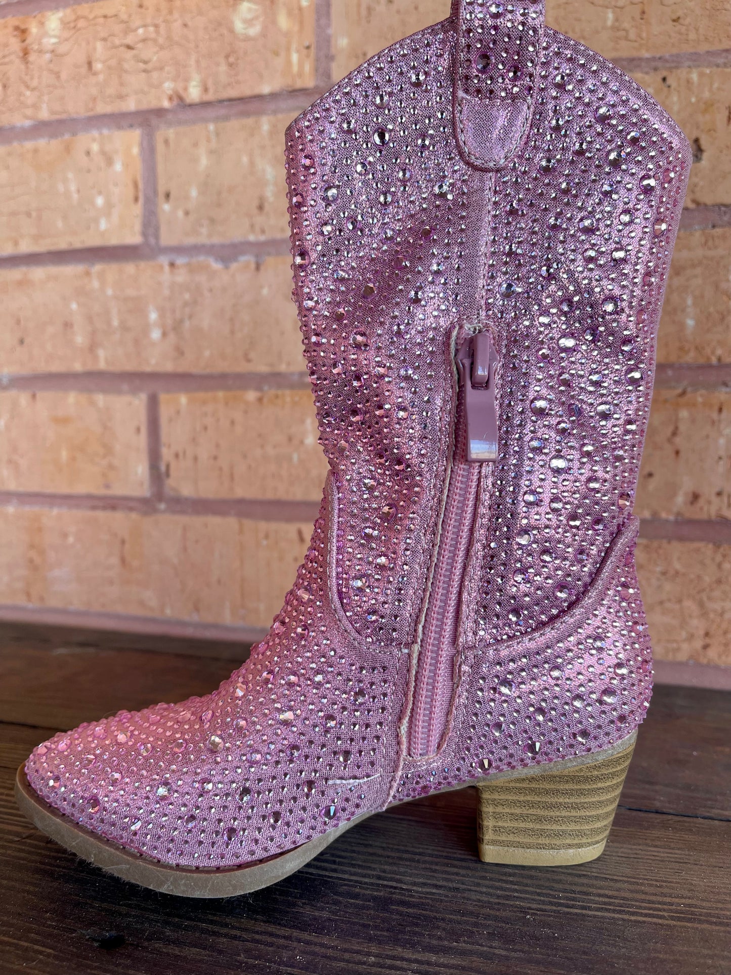 Light Pink Sparkle Western Boots