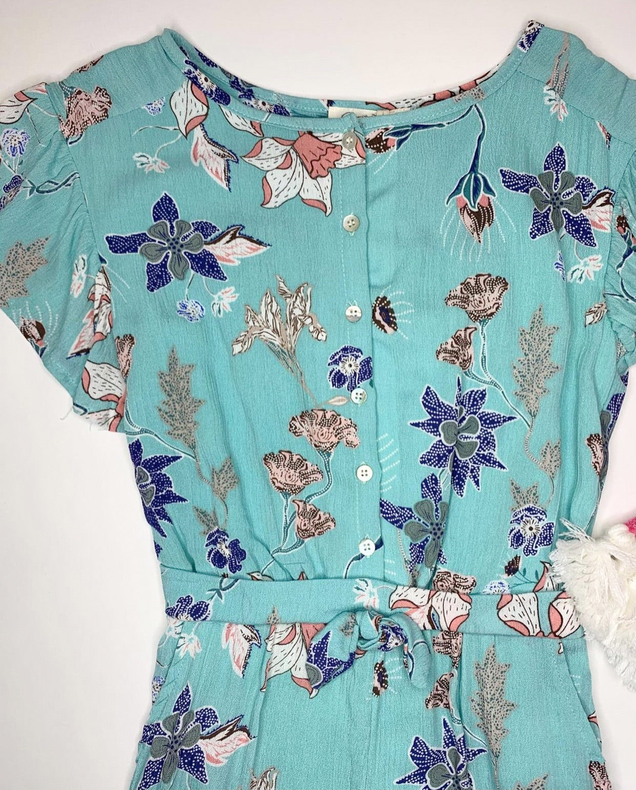 Jessica Simpson Aqua Floral Romper