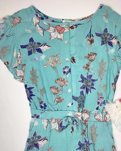 Jessica Simpson Aqua Floral Romper