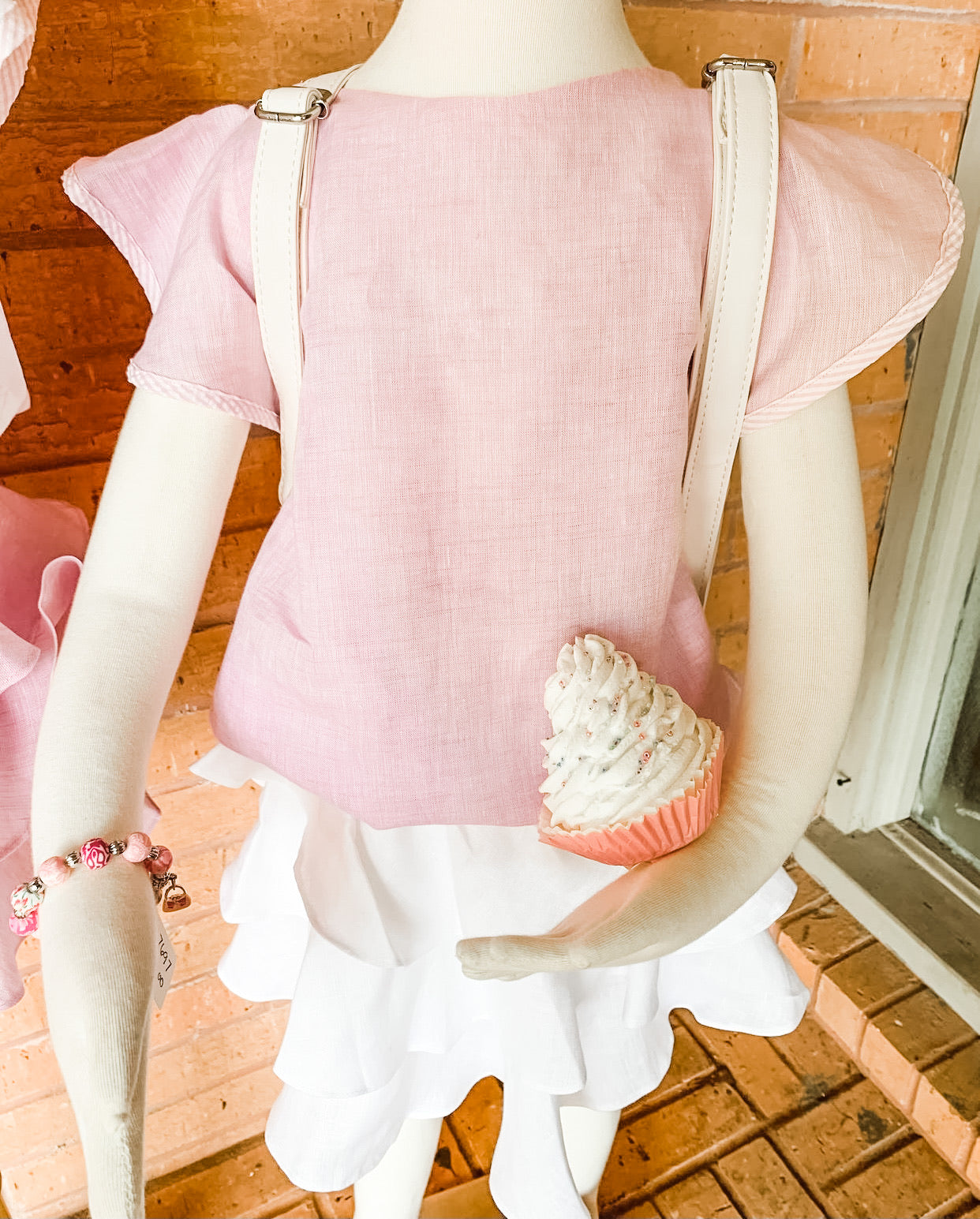 Baliene Pastel Pink Flutter Sleeve Top