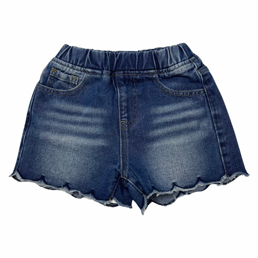 Scallop Denim Shorts
