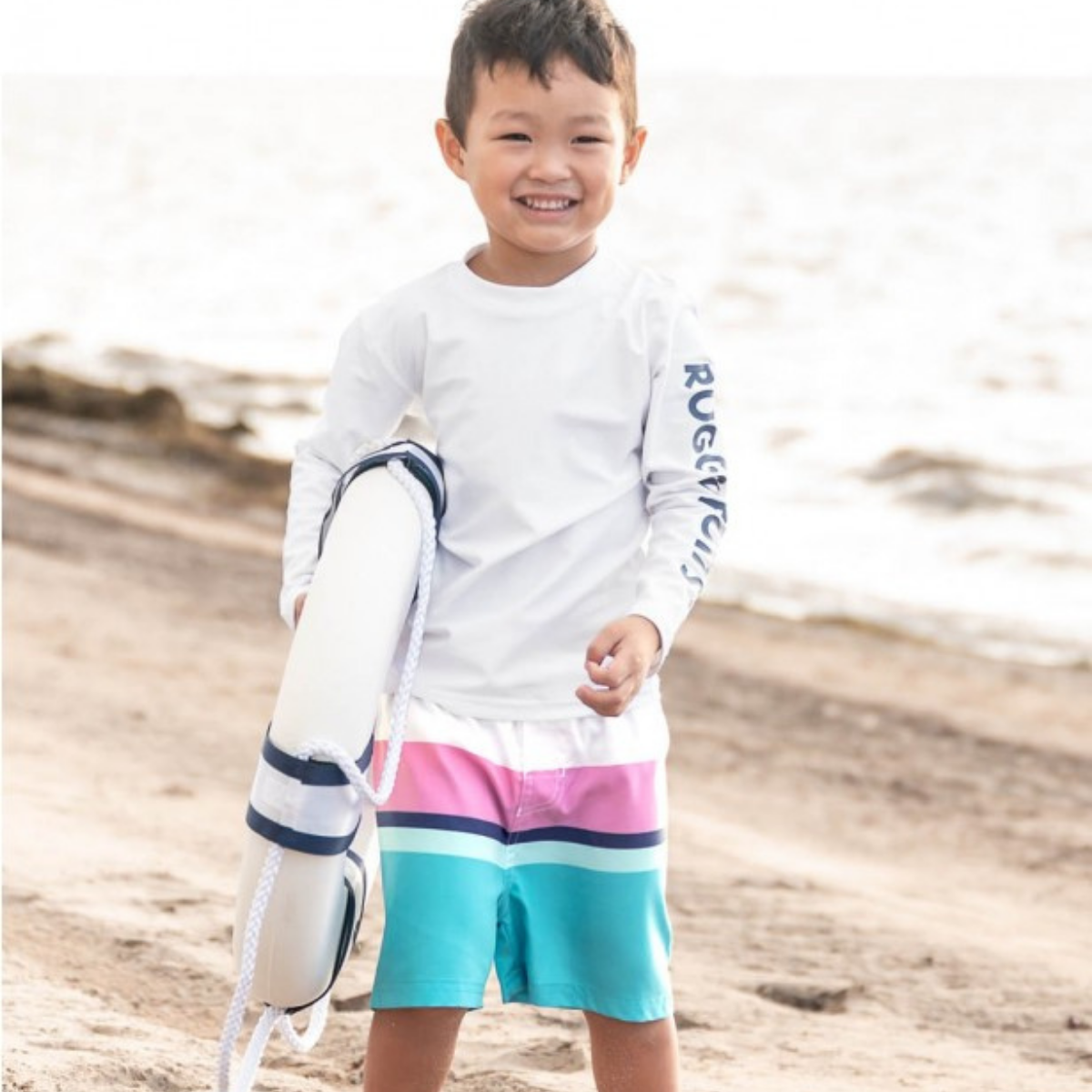 RuggedButts White Rashgurad Swim Shirt