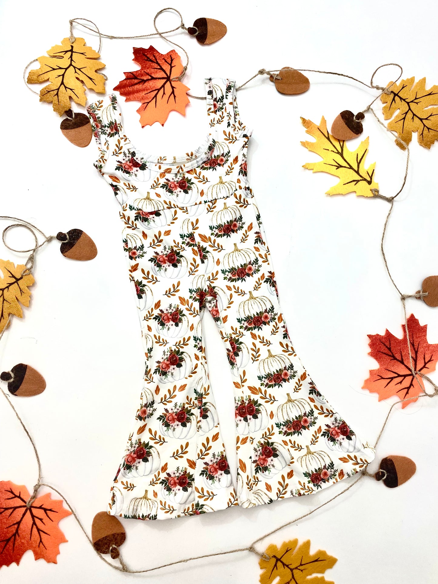 Beauts & Bows 'Pumpkin Floral' Jumpsuit