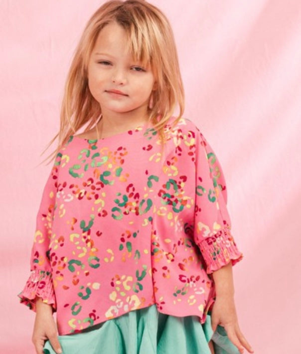 Oversized Animal Print Top