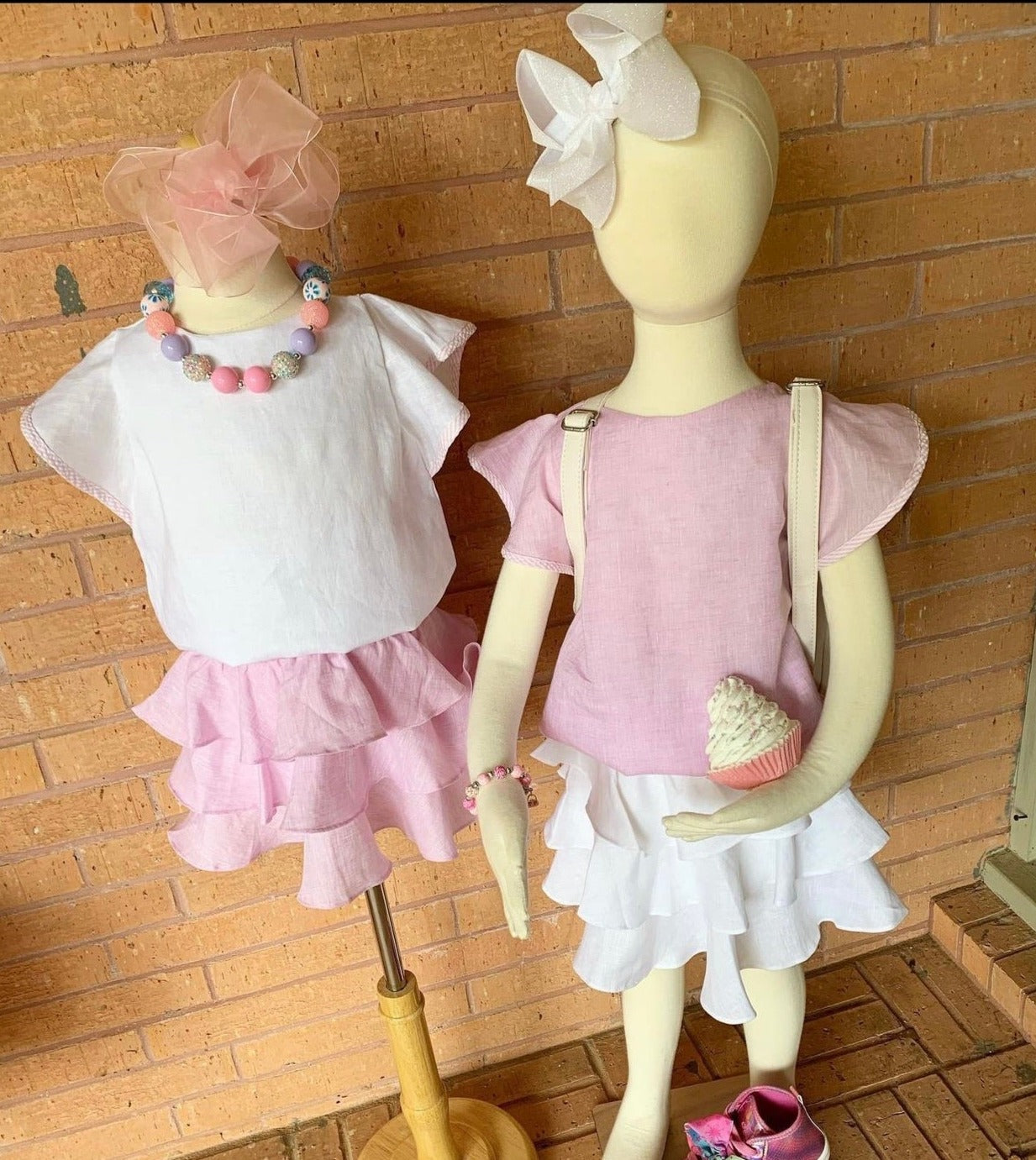 Baliene Pastel Pink Flutter Sleeve Top