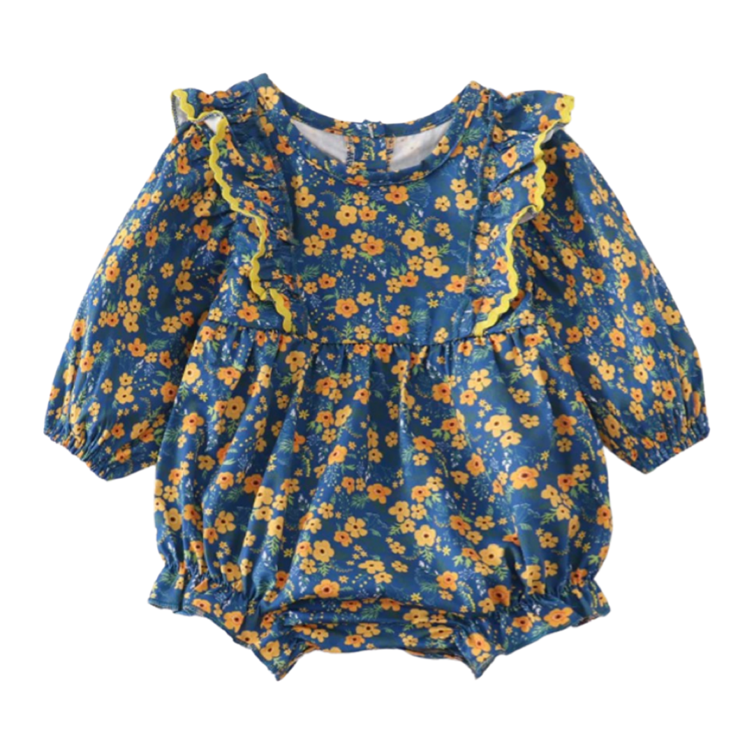 Yellow Flowers Smocked Romper