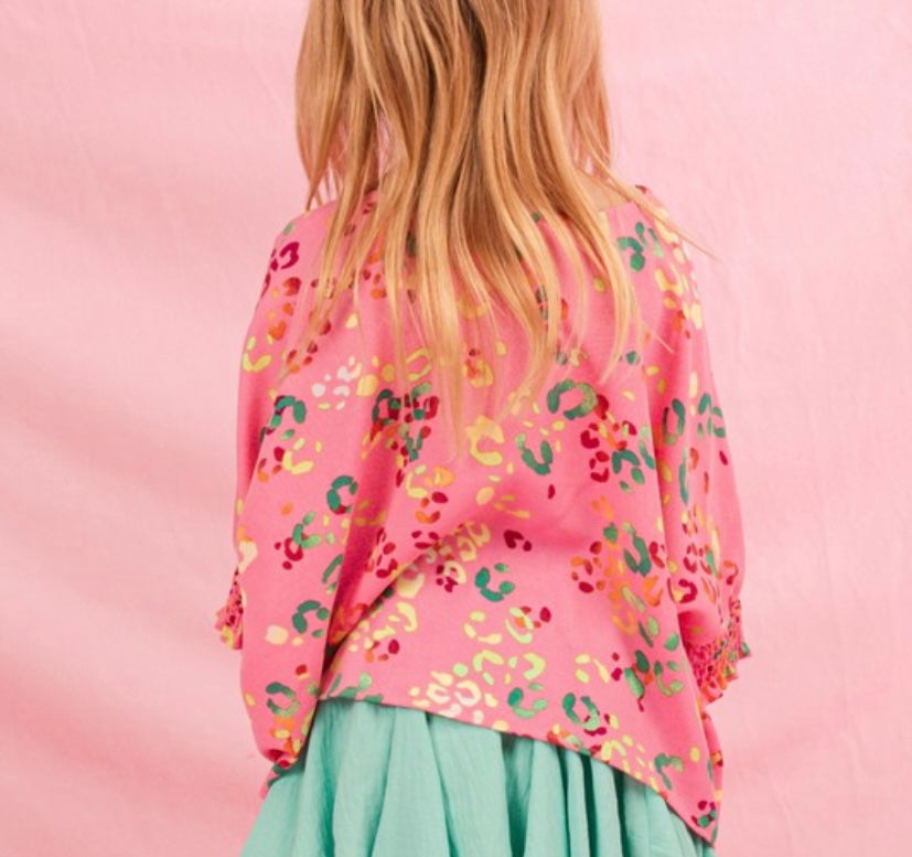 Oversized Animal Print Top