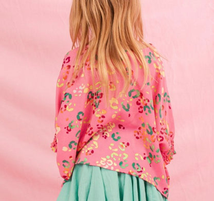 Oversized Animal Print Top