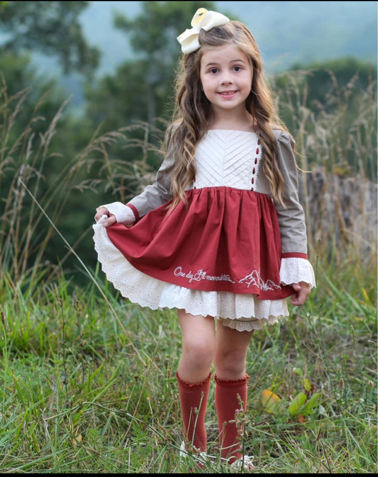 Evie's Closet Mountains Eyelet Dress – Dazzle Me Pink and Blue