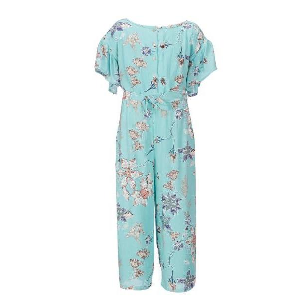 Jessica Simpson Aqua Floral Jumpsuit