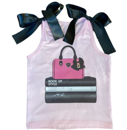 The Good Girl Tees Pink Book Of style W/ black Ribbon