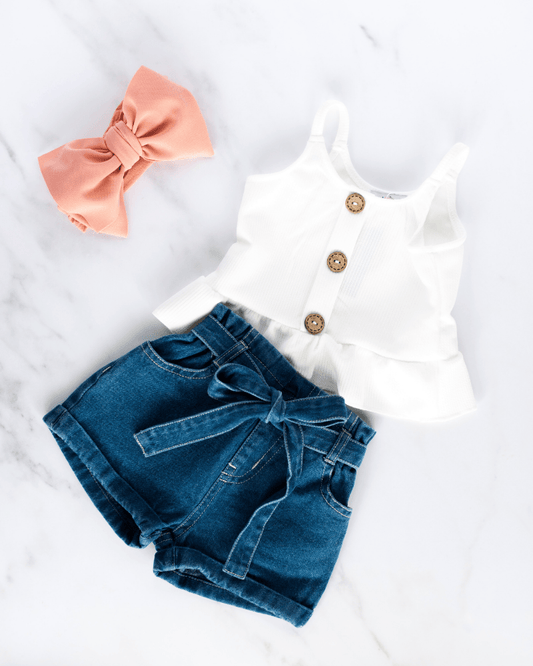Peyton Bre 'Quinn' Tie-Waist Denim Shorts