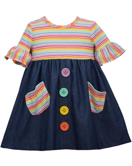 "Rainbow Bright" Striped Dress