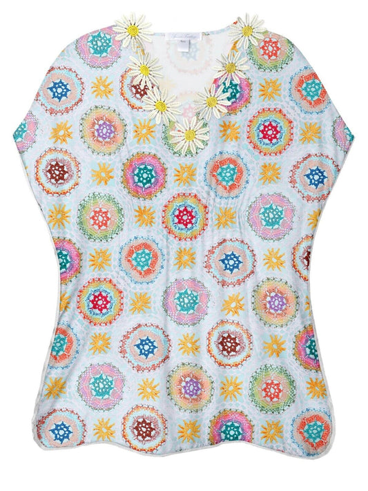 Stella Cove Daisy Crochet Print Coverup